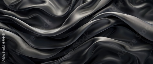 Smooth Gray Satin Fabric Draped and Wrinkled in Soft Light