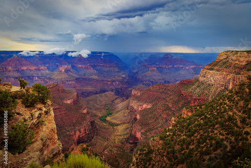 Rainstorm over the Kaibab Trail at the Grand Canyon photo