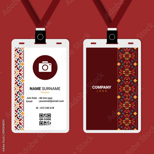 Islamic Oriental Ornament ID Card Design for Business or Company