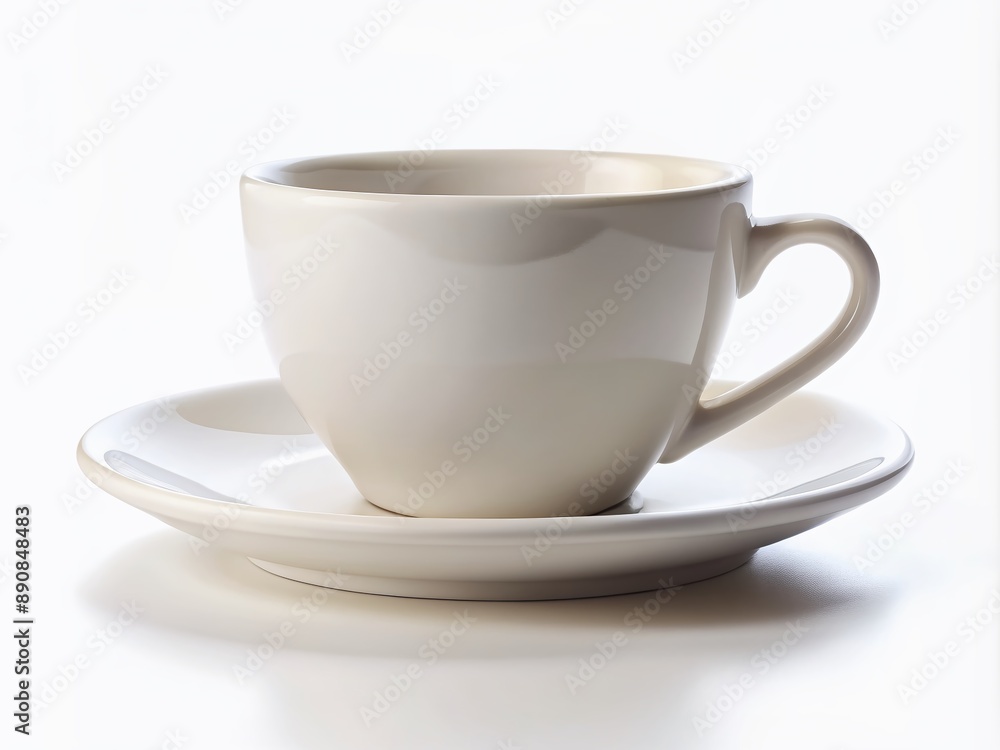 Isolated white ceramic coffee cup on a clean white background, perfectly centered and lit, ideal for logo mockups, branding, and coffee shop identity designs. Isolated white ceramic coffee cup on a clean white background, perfectly centered and lit, ideal for logo mockups, branding, and coffee shop identity designs.