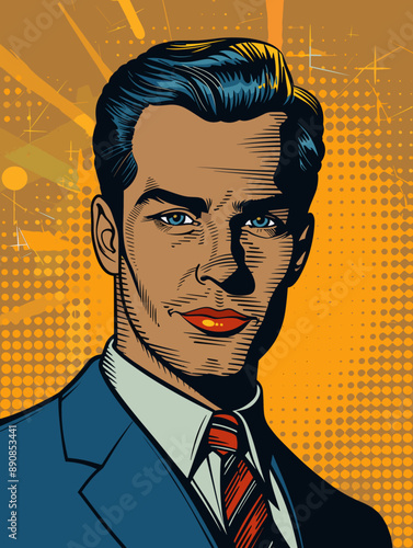 Businessman in comics style. Pop art retro vector illustration vintage kitsch