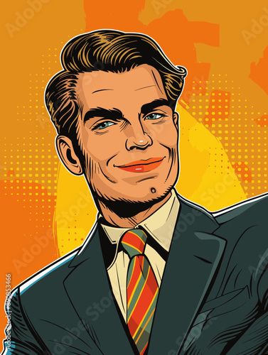 Businessman in comics style. Pop art retro vector illustration vintage kitsch