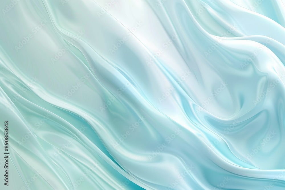 Naklejka premium Abstract background, light blue and white gradient silk fabric