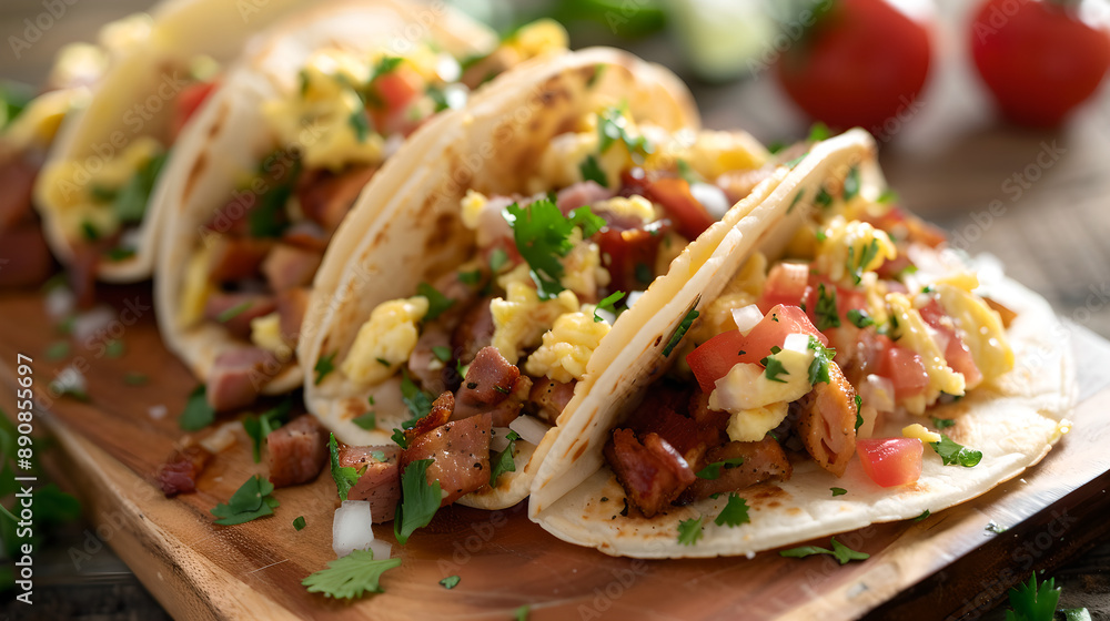 delicious looking south texas style breakfast tacos, food photography delicious looking south texas style breakfast tacos, food photography