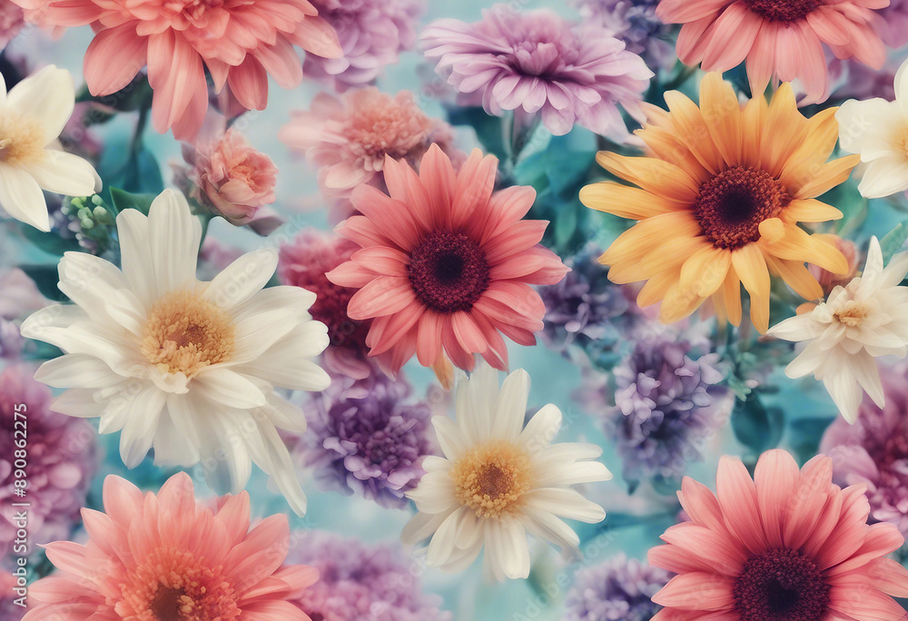 Colorful flower bouquet illustration set Colorful flower bouquet illustration set