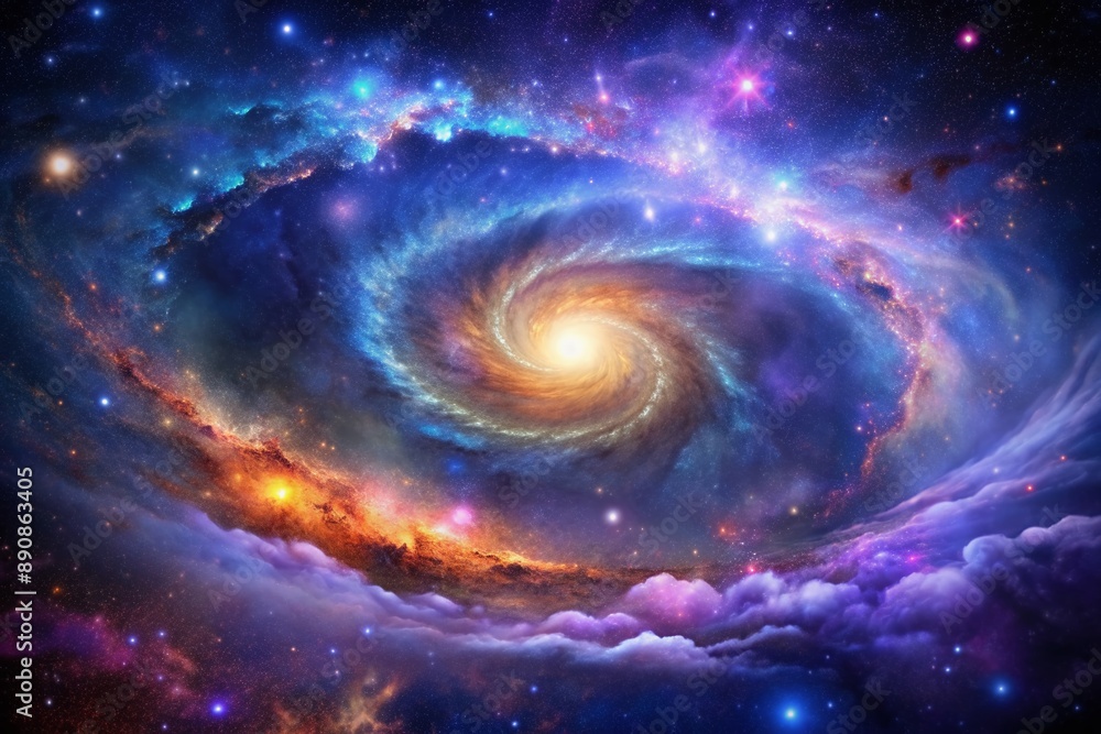 Vibrant purple and blue hues illuminate a mesmerizing starry cosmic nebula against a deep black space universe galaxies background Vibrant purple and blue hues illuminate a mesmerizing starry cosmic nebula against a deep black space universe galaxies background