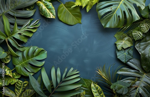 White Card Surrounded By Lush Tropical Greenery