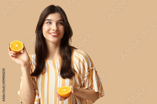 Beautiful young woman with ...