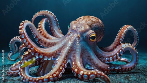 Wallpaper Mural Amazing octopus on the bottom in the depths of the ocean Torontodigital.ca