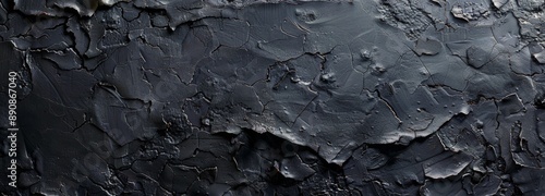Close Up of Cracked Black Paint on a Wall