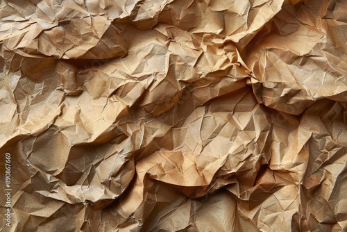 Wallpaper Mural Closeup of a Brown Crumpled Paper Texture Torontodigital.ca