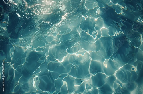 Sparkling Blue Water Ripples in a Swimming Pool on a Sunny Day