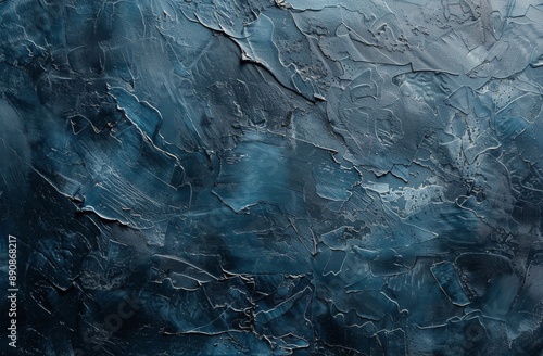 Textured Dark Blue Concrete Wall Surface
