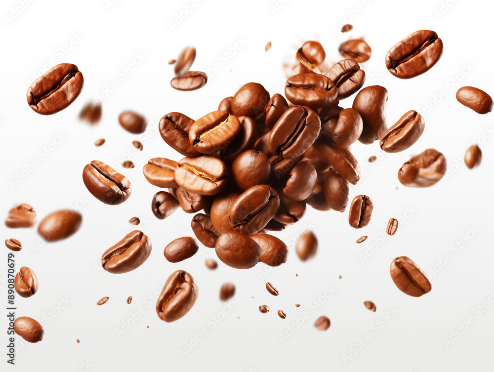 Obraz premium White background with coffee beans