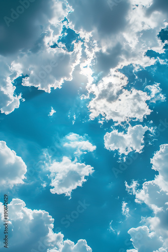 blue sky background with clouds. High quality photo