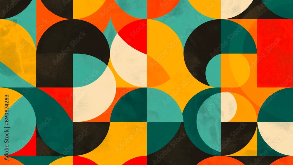 Abstract Geometric Pattern with Bold and Vibrant Colors. Abstract Geometric Pattern with Bold and Vibrant Colors.