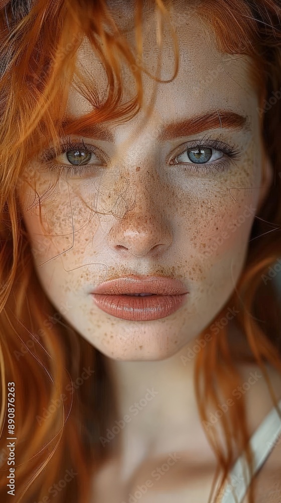 portrait of a beautiful red-haired girl with intense, sensual look portrait of a beautiful red-haired girl with intense, sensual look