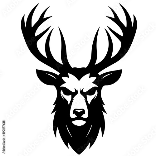 Silhouette of an angry deer