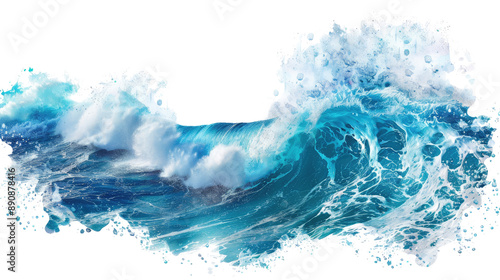 Sea wave isolated transparent background