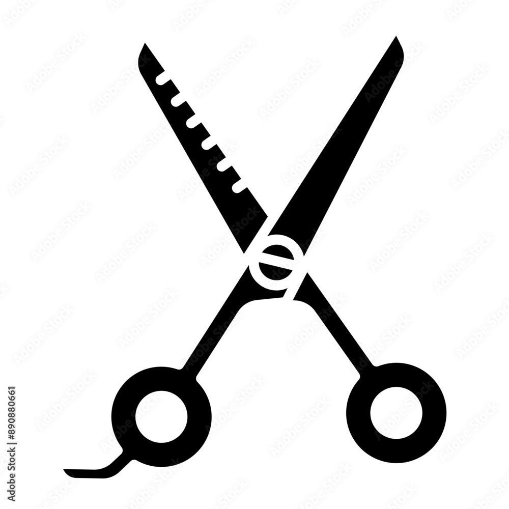 Illustration of Hair Scissors Glyph Icon Illustration of Hair Scissors Glyph Icon