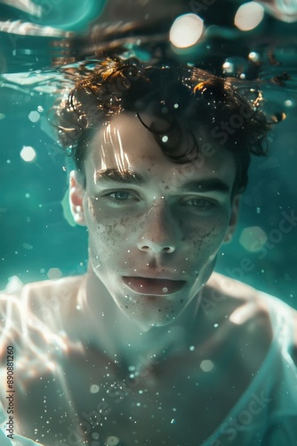 Underwater Portrait of a Young Man