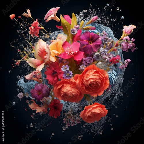 Wallpaper Mural Beautiful colorful flower pattern Torontodigital.ca