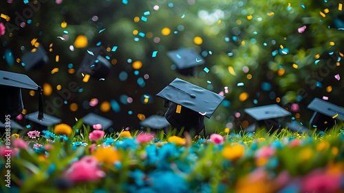 Graduation card open area writing space available left side card feature classic graduation symbol inspirational quote celebrating academic success It's ideal sharing joy of significant milestone