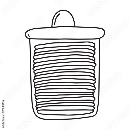 Cotton pads in glass jar vector sketch