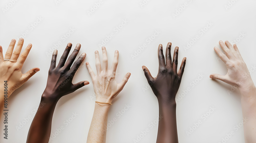 Diverse hands reaching out on a neutral background, symbolizing unity and inclusion, ideal for campaigns promoting diversity and collaboration. Diverse hands reaching out on a neutral background, symbolizing unity and inclusion, ideal for campaigns promoting diversity and collaboration.