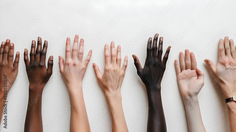 Diverse hands reaching out on a light background, symbolizing unity and inclusivity. Ideal for campaigns on diversity, equality, and social justice. Diverse hands reaching out on a light background, symbolizing unity and inclusivity. Ideal for campaigns on diversity, equality, and social justice.