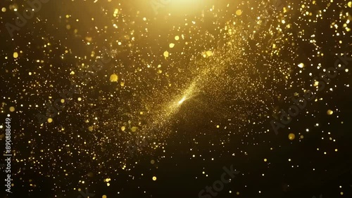 Galactic Shimmer: Gold Particles and Bokeh Stars