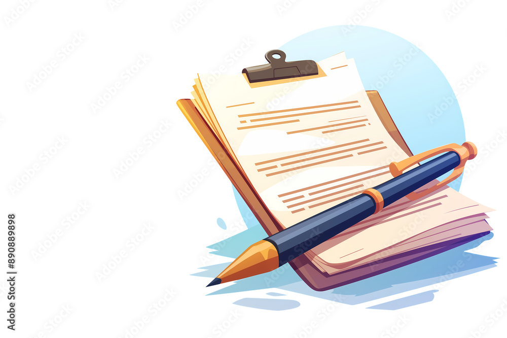 Blank notepad with pencil, essential writing tools for notes, sketches, or lists Blank notepad with pencil, essential writing tools for notes, sketches, or lists