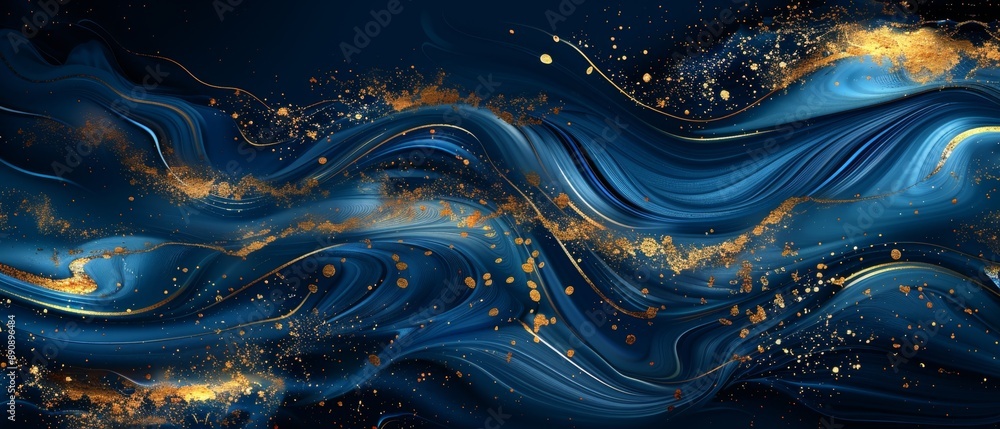 Gradient abstract gold and blue liquid background Gradient abstract gold and blue liquid background