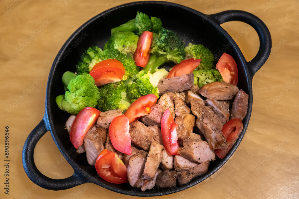 Fototapeta premium pork and broccoli