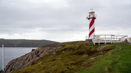 The Heart's Content Lighthouse stands on North Point, commanding a view of the passage from Trinity Bay into Heart's Content on the Bay de Verde Peninsula in Newfoundland, Canada.
 photo