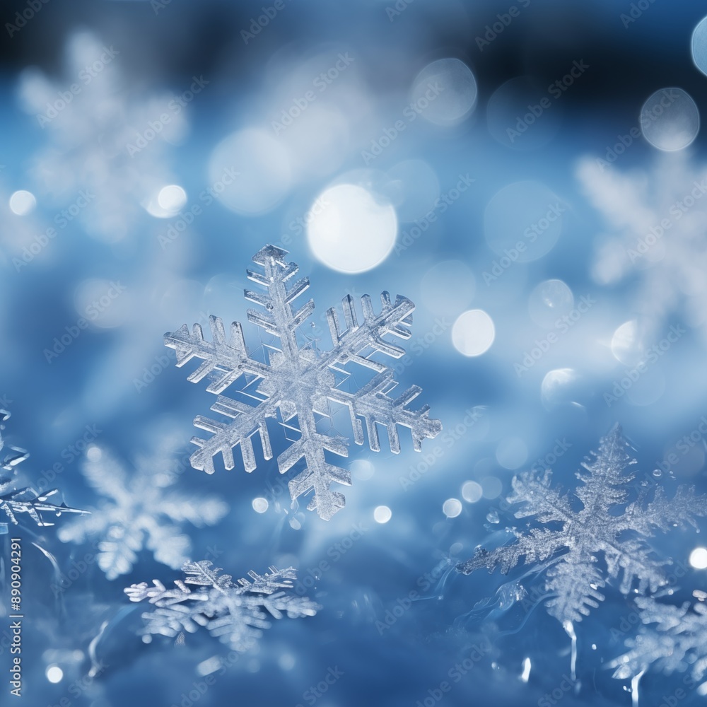 Beautiful blue snowflakes Beautiful blue snowflakes