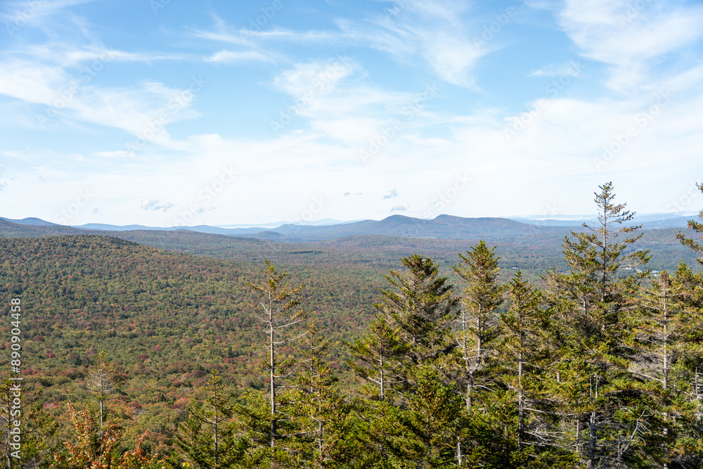 Views overlooking White Mountain National Forest during the beginning of Fall. Views overlooking White Mountain National Forest during the beginning of Fall.