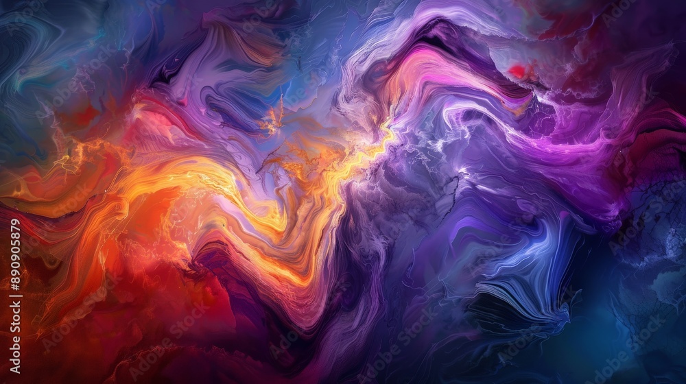 Swirling colors blending into a surreal abstract painting Swirling colors blending into a surreal abstract painting