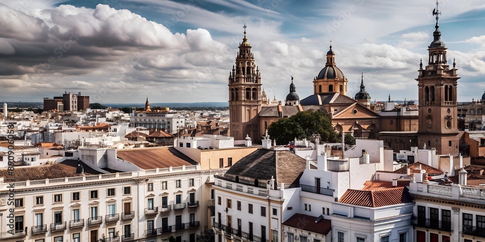 Naklejka premium View of Spain, background