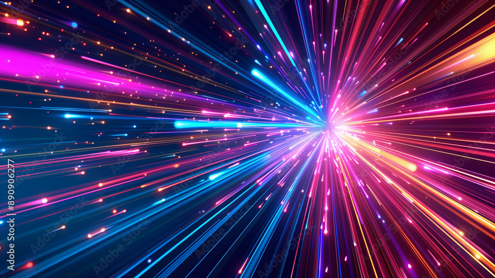 Neon Burst: Abstract Light Speed Explosion Neon Burst: Abstract Light Speed Explosion