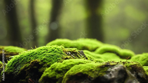 Green moss on forest, 16:9, 300 dpi with copyspace © Eduardo