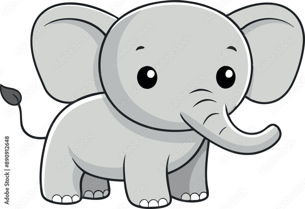 Adorable cartoon baby elephant illustration that is perfect for children's books, educational materials, and playful designs. Adorable cartoon baby elephant illustration that is perfect for children's books, educational materials, and playful designs.