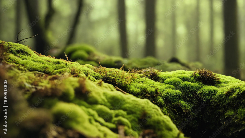 Green moss on forest, 16:9, 300 dpi with copyspace Green moss on forest, 16:9, 300 dpi with copyspace