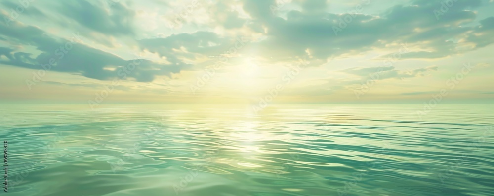 Seascape at Sunset with Soft Light and Gentle Waves Seascape at Sunset with Soft Light and Gentle Waves