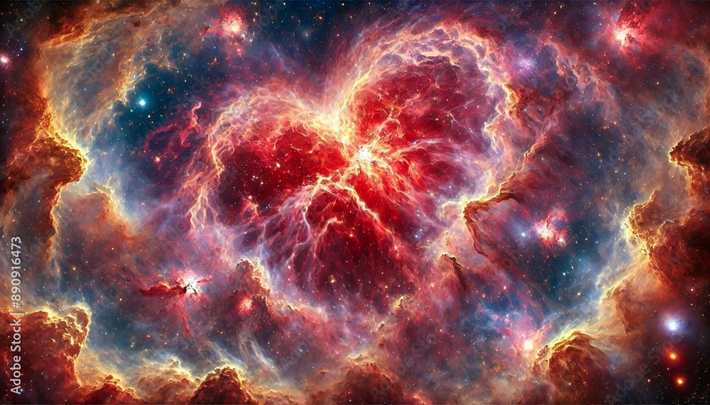 The Middle of the Heart Nebula in the Constellation of Cassiopeia - Generative AI The Middle of the Heart Nebula in the Constellation of Cassiopeia - Generative AI