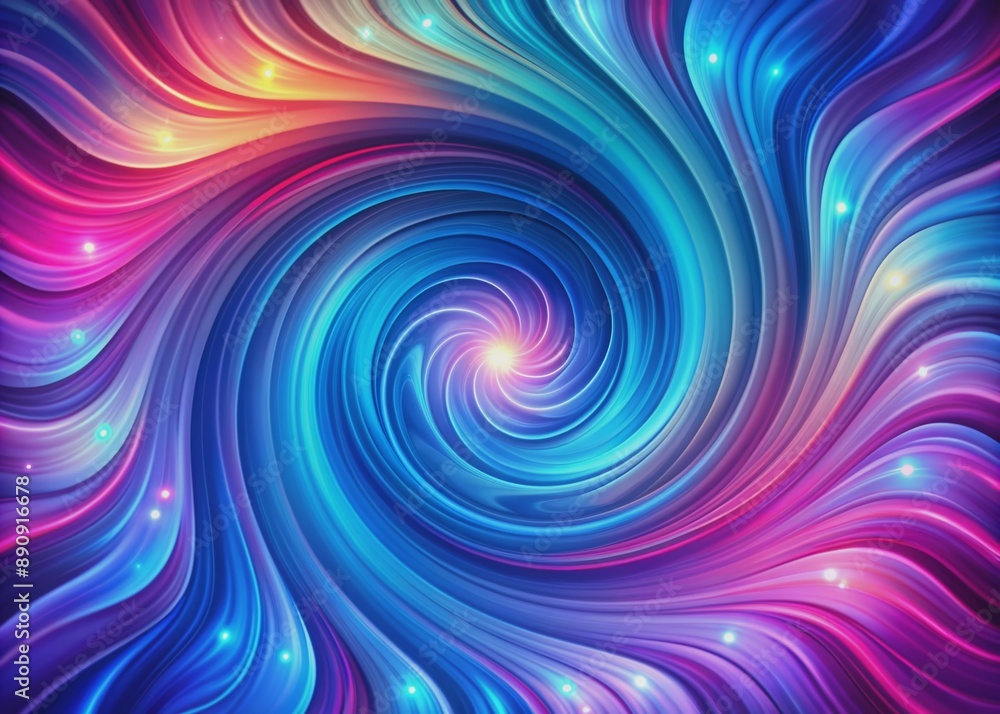 Obraz premium Vibrant psychedelic abstract background featuring swirling gradients of blue, purple, and pink, symbolizing the complexities and beauty of mental health awareness.