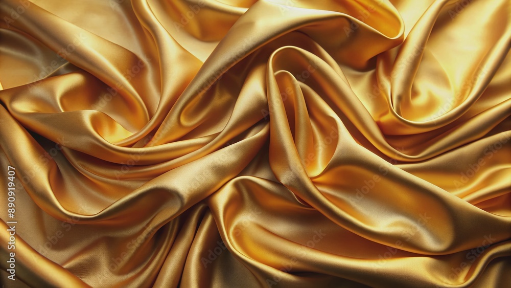 Luxurious gold silk satin fabric abstract background with subtle sheen, soft folds, and delicate wrinkles, evoking opulence and sophistication in warm, golden tones. Luxurious gold silk satin fabric abstract background with subtle sheen, soft folds, and delicate wrinkles, evoking opulence and sophistication in warm, golden tones.