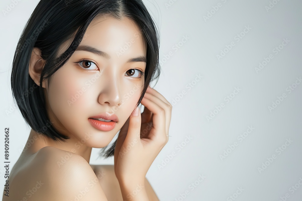 Portrait of a Young Woman with Short Black Hair Portrait of a Young Woman with Short Black Hair