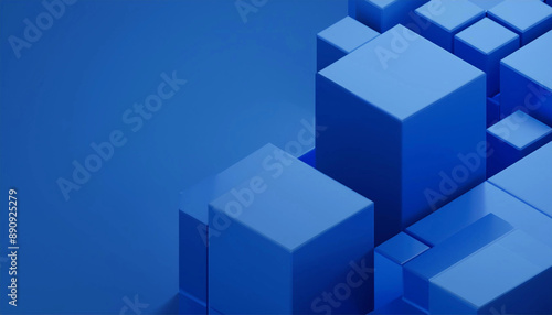 3D block Abstract Background, abstract blue 3d cube background