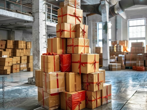 Santa at a logistics center...